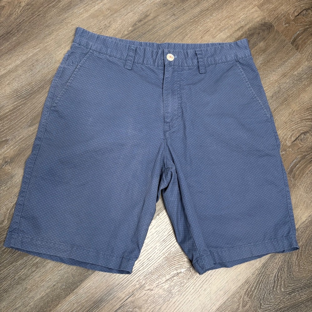 English Laundry Mens Navy Blue Geometric‎ Micro Print Cotton Chino Shorts 32W